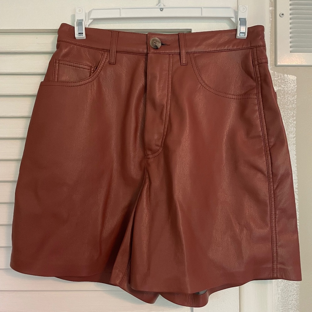 Nanushka Faux Leather Shorts.
